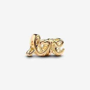 Pandora Gold Love Script Charm